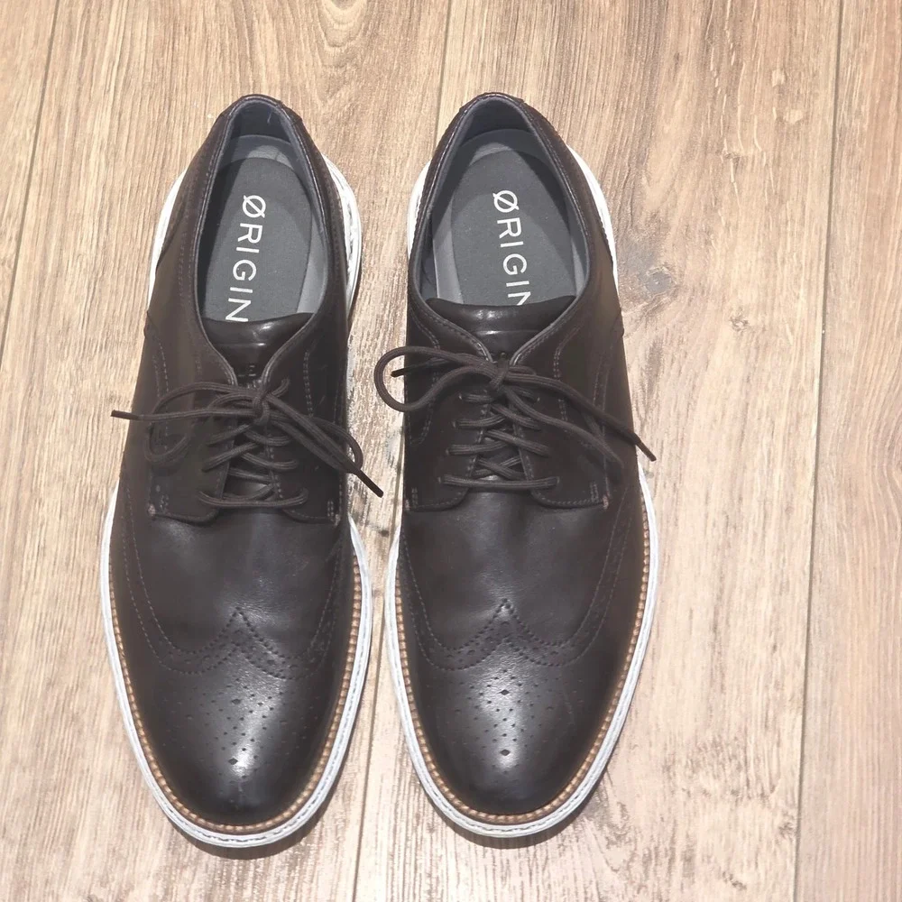 Cole Haan OriginalGrand Wingtip Oxford Dark Brown Leather‎ Sz 13 Mens Shoes